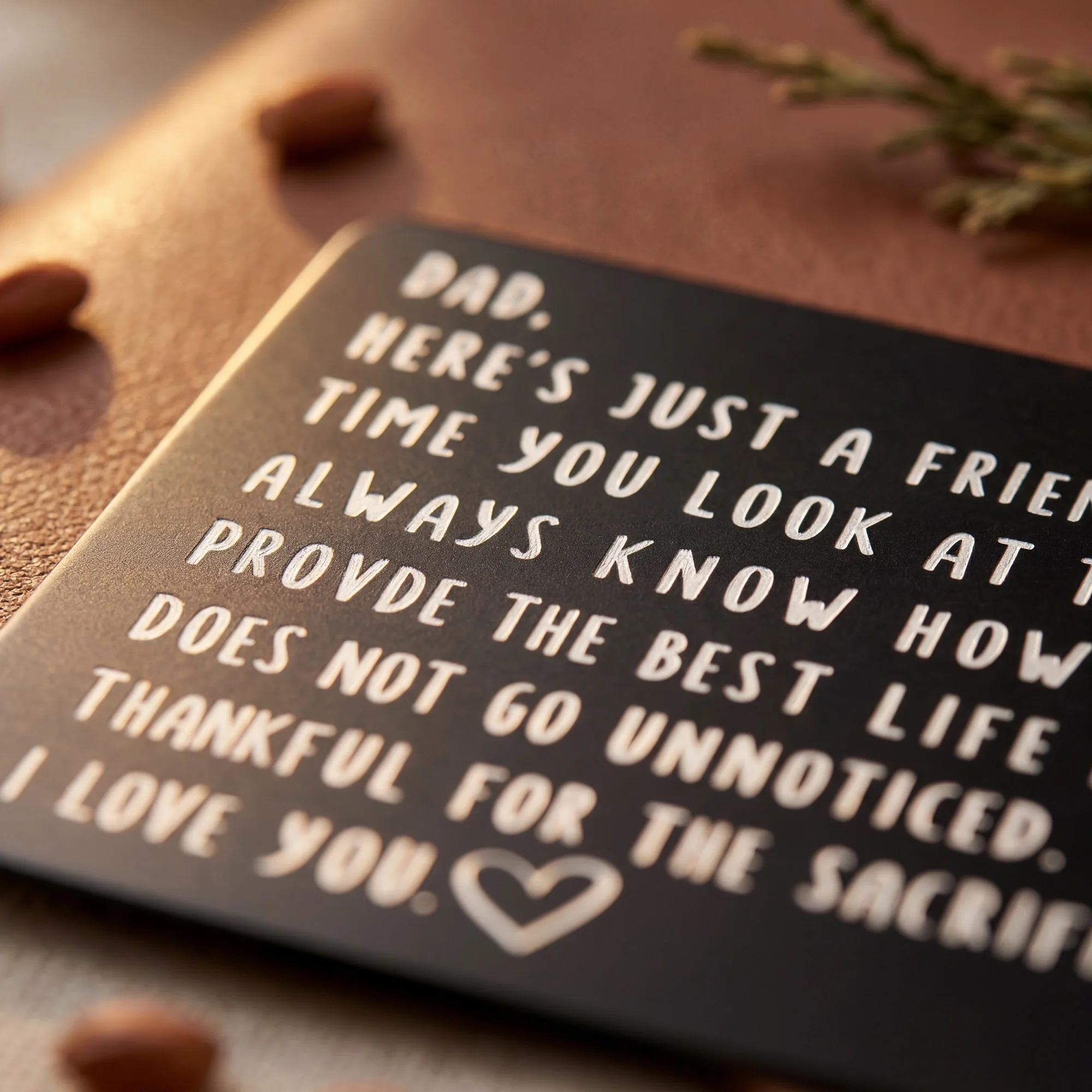 To My Dad engraved wallet card